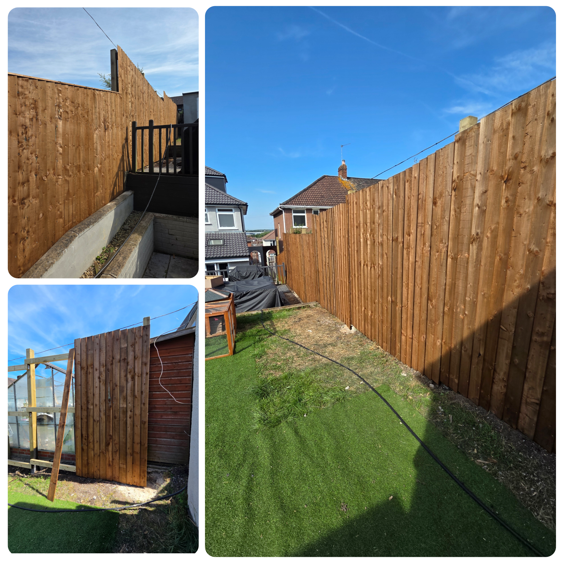 New timber fencing fitted along the garden boundary for a neat, private finish.
