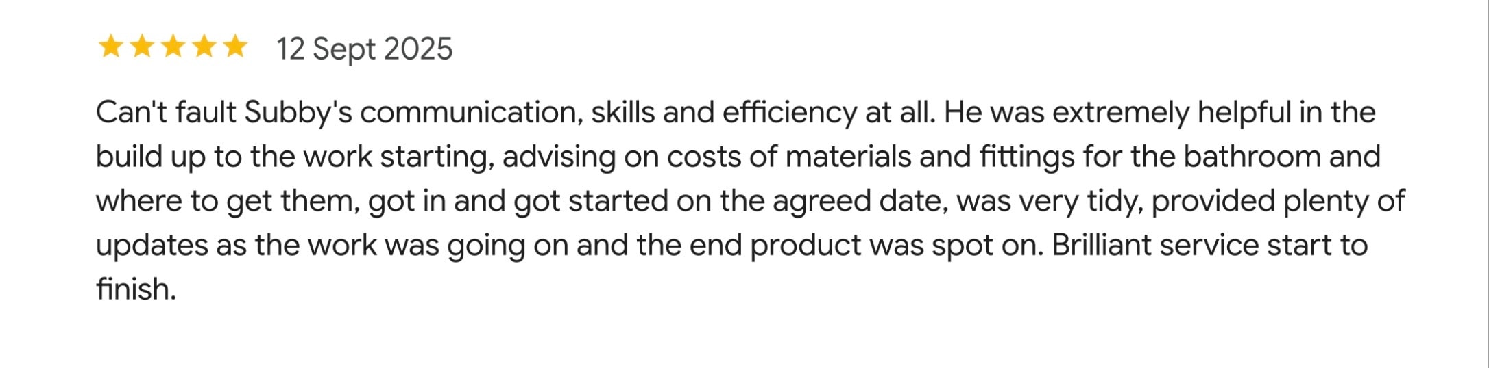 Google review screenshot