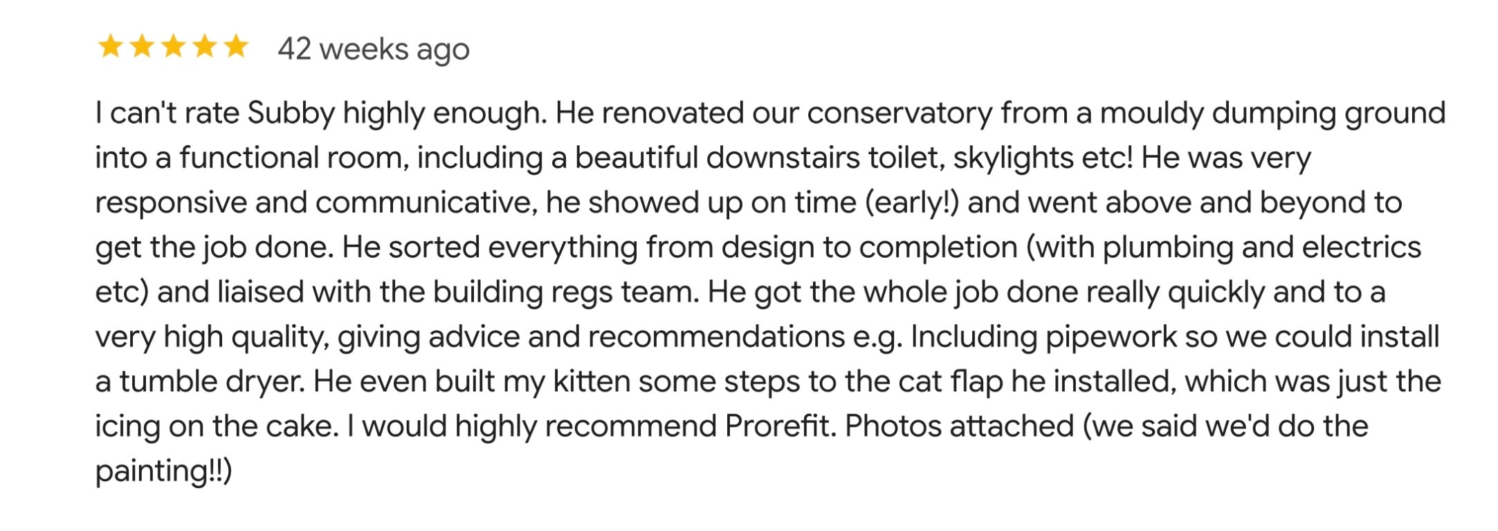 Google review screenshot