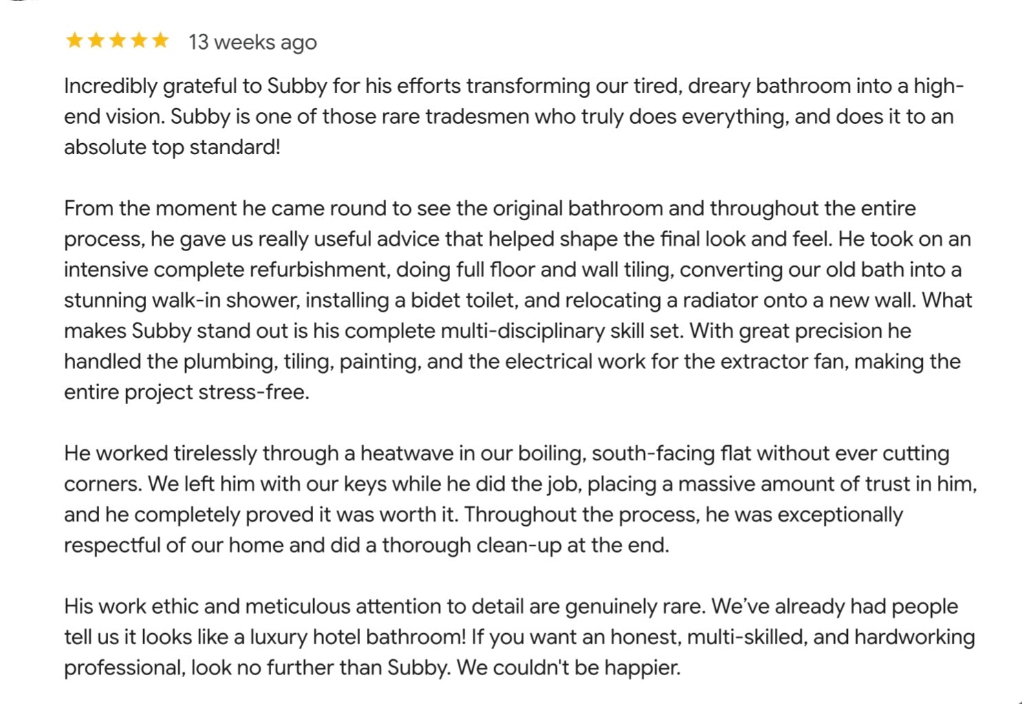 Google review screenshot